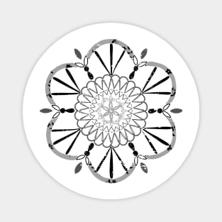 Mandala 1 BW - Pocket Size Image Magnet